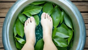 moczenie nóg w liściach laurowych