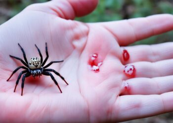 ugryzienie pająka ślad